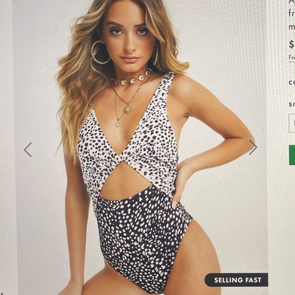 Asos recycled twist front cut out swim suit
